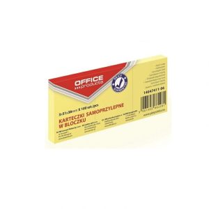 Blok samoljepljivi 38 × 51 mm 3 × 100 listova žuti Office Products
