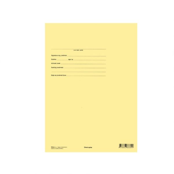 Obrazac B-150 omot spisa 10/1