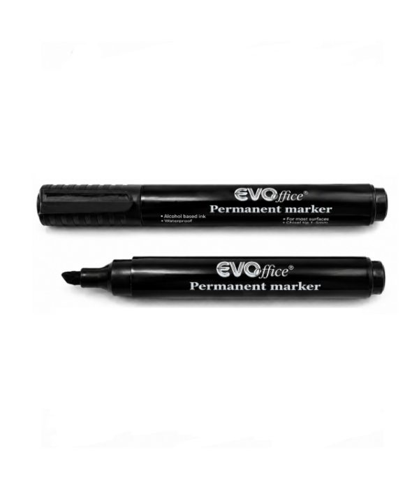 Crni permanentni marker EV1I02, klinasti vrh 1–5 mm
